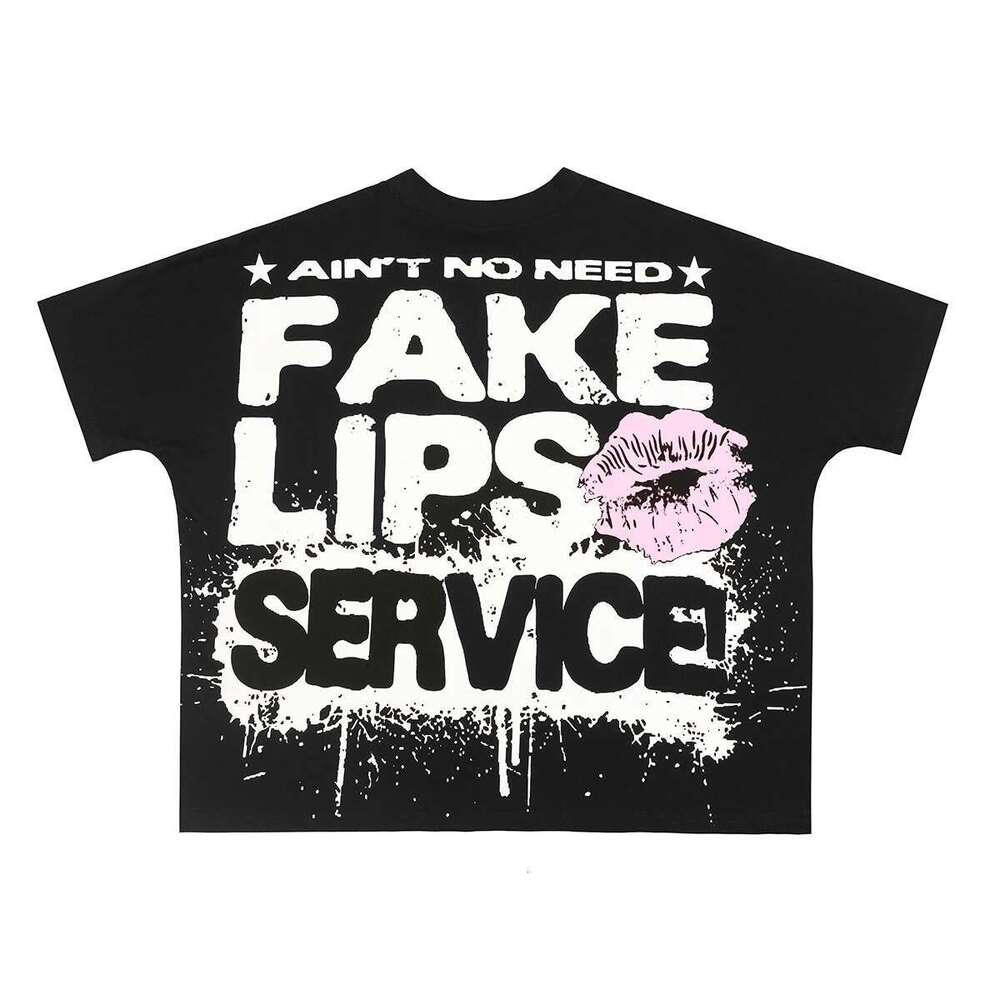 Streetwear Bat Short Sleeve Cotton Summer Top Tees For Men And Women Round Neck White Black Cartoon Letter Loose Tshirt Oversize