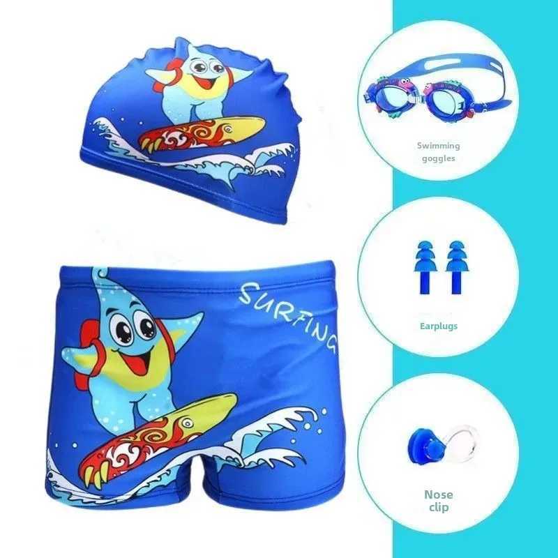 Childrens Swimming Trunks Boys Cartoon Boxer Shorts Quick Dry Small Medium Large Fit Cap For Youth Bath Outlet Wholesale W250214
