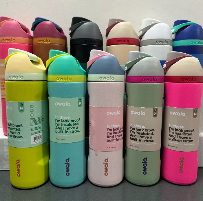 24oz Owala Insulated Sports 304 Stainless Steel Insulation Cup Portable Large Capacity Water Bottles 0403