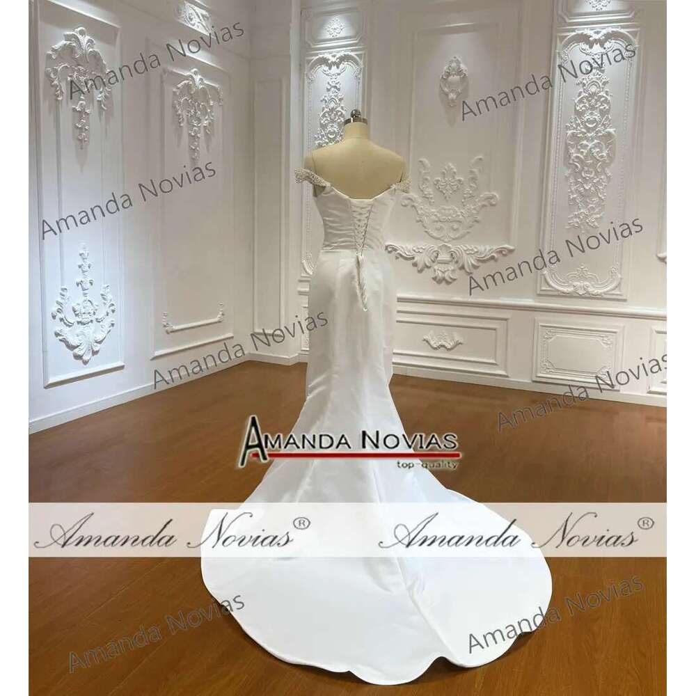 Custom Stylish Off Shoulder Mermaid Spot With Detachable Skirt Wedding Dress