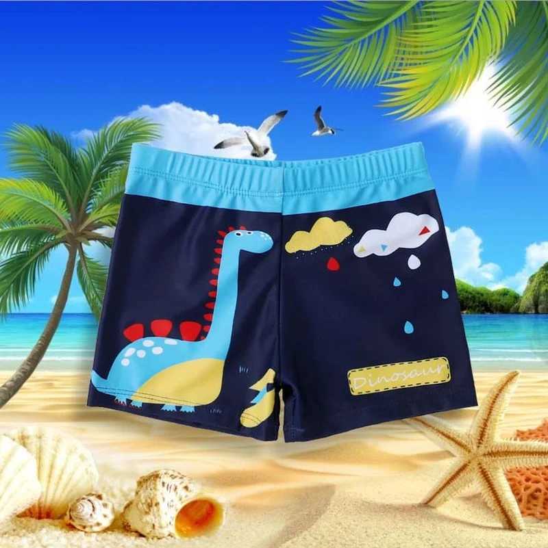 Cartoon Shark Boy Swimming Trunks 2-9Y Childrens Swimwear Kids Trunk Shark Beachwear Boys Bathing Suit Beachwear Boys W250214