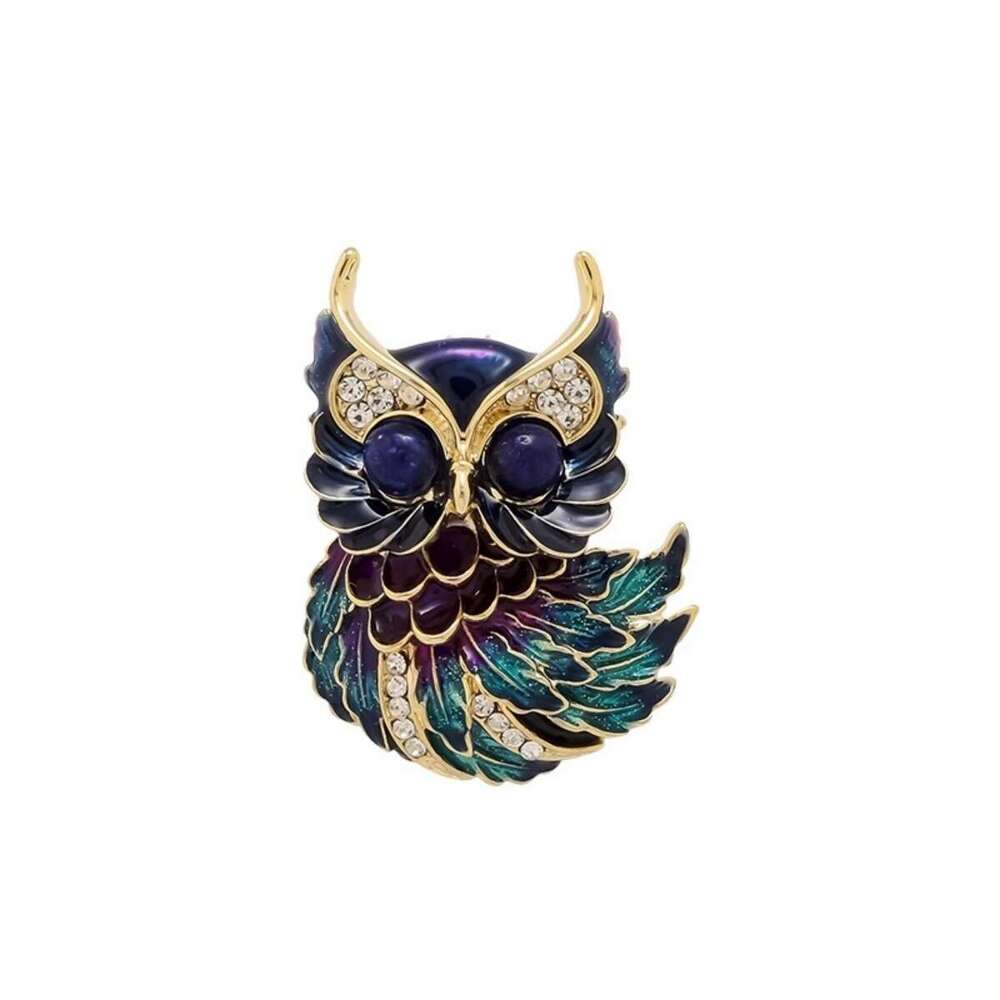 Cute enamel painted owl men's and women's high-end chest wer, small animal brooch, temperament suit, coat accessories
