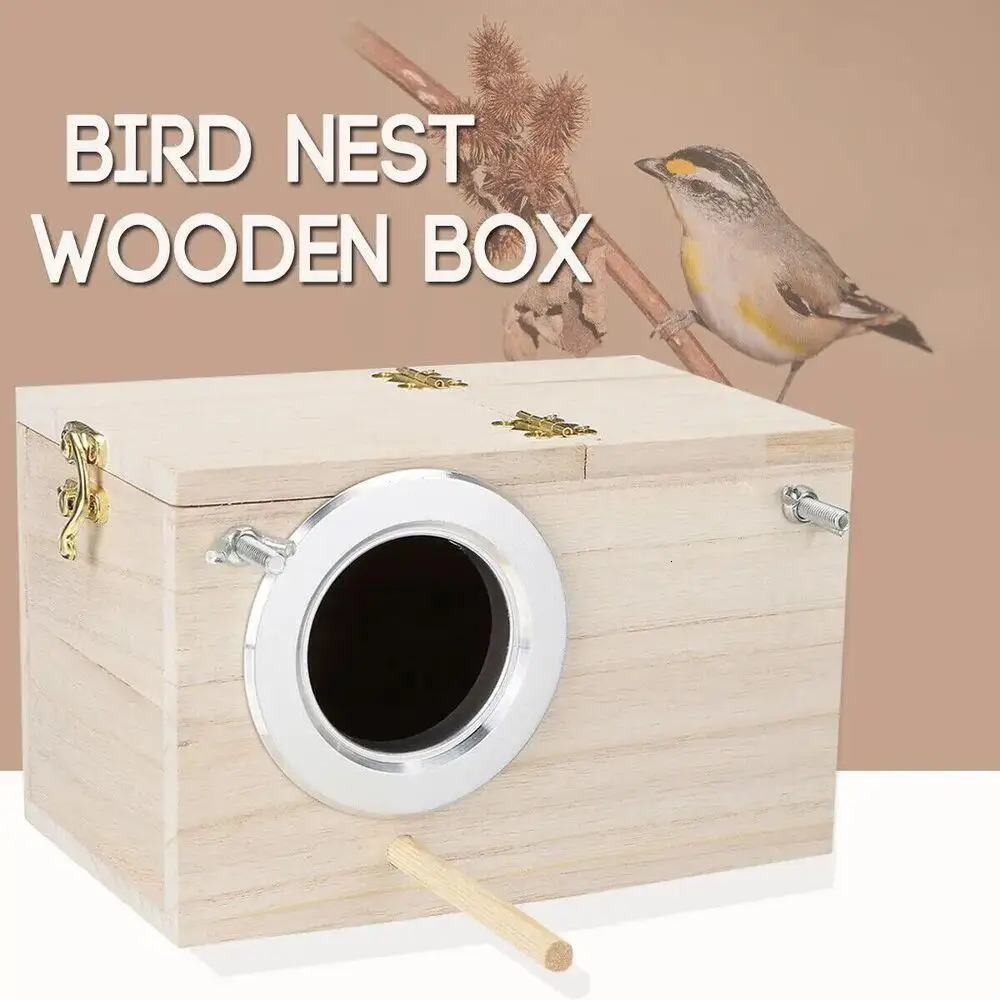 Wooden Budgie Security Bird Breeding Box Nesting House Bird supplies Cage Nest 250206