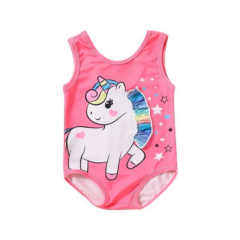 Yiiciovy Toddler Baby Girls Summer Swimsuit Cute Print Sleeveless Scoop Neck Kids Girls Bathing Suit Swimwear Z250214