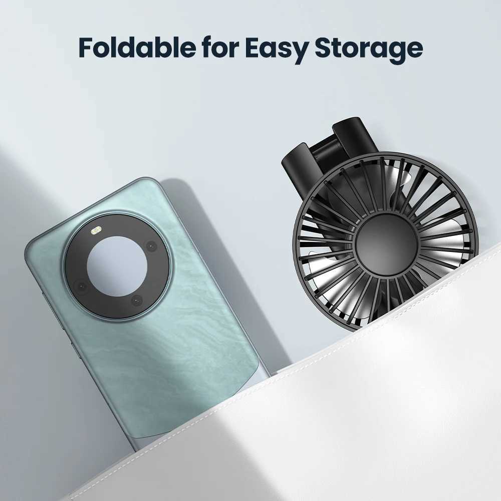 TOPK Portable Handheld Fan 5000mAh USB Rechargeable Foldable Fan 3 in 1 Personal Travel Fan with Digital Display Desk Fan Z250214