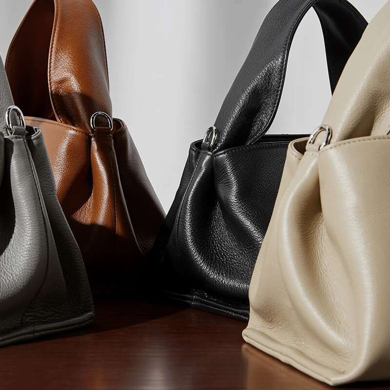 Burminsa Cowhide Genuine Leather Tote Shoulder Crossbody Bags For Women 2024 Designer Cloud Purses Hobo Ladies Handbags