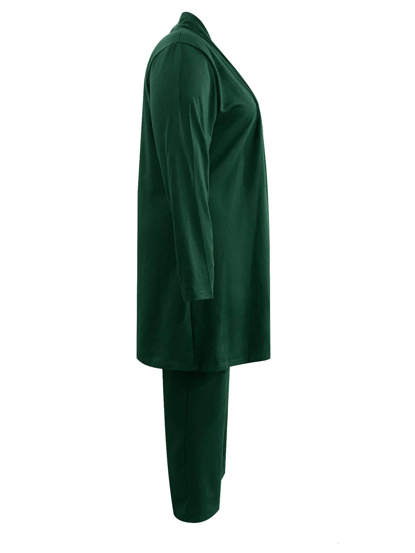 LW Plus Size Two Pieces High Waist Drawstring Pants Set Long Sleeve Coat Top + Trousers Sets Autumn Winter NEW Casual 2Pcs