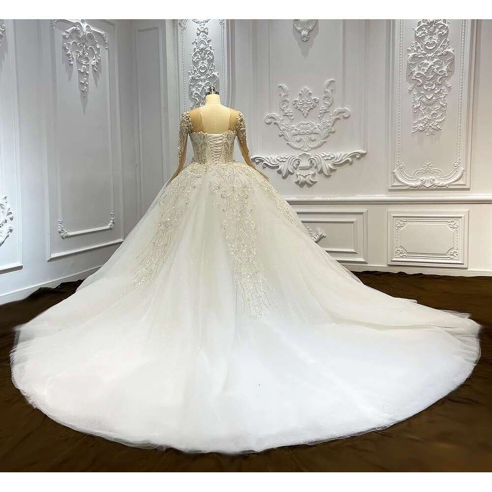 Custom Long Sleeve Heavy Beading 2 In 1 Mermaid Dress