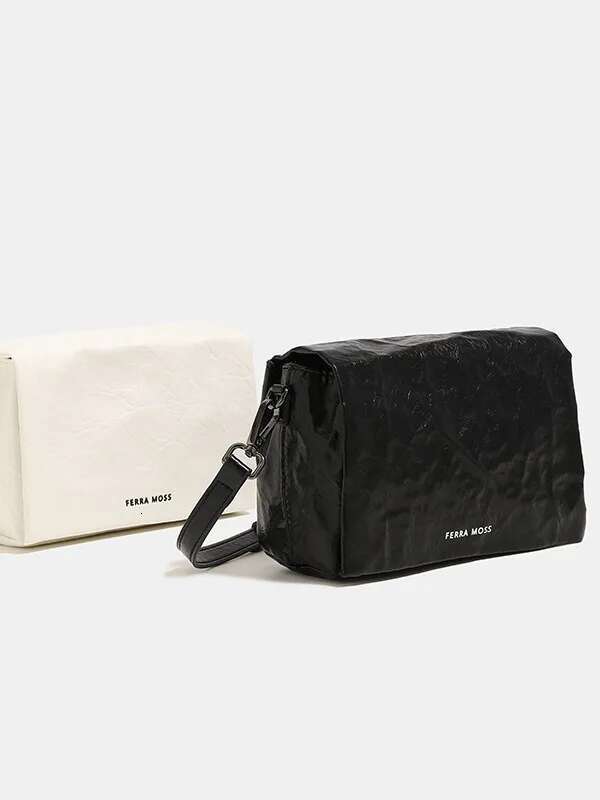 2024 New Pleated Flap Small Square Fashionable All-Match Single Room High-End Women's Crossbody Bag