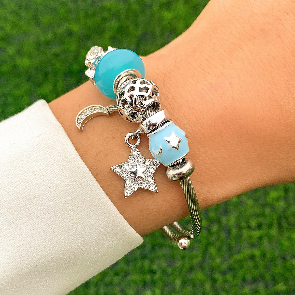 designer Woman Adornment Sweet Cool wer Beaded Open Bracelet, Small and Popular Design, Lucky Bag, Eye Bracelet