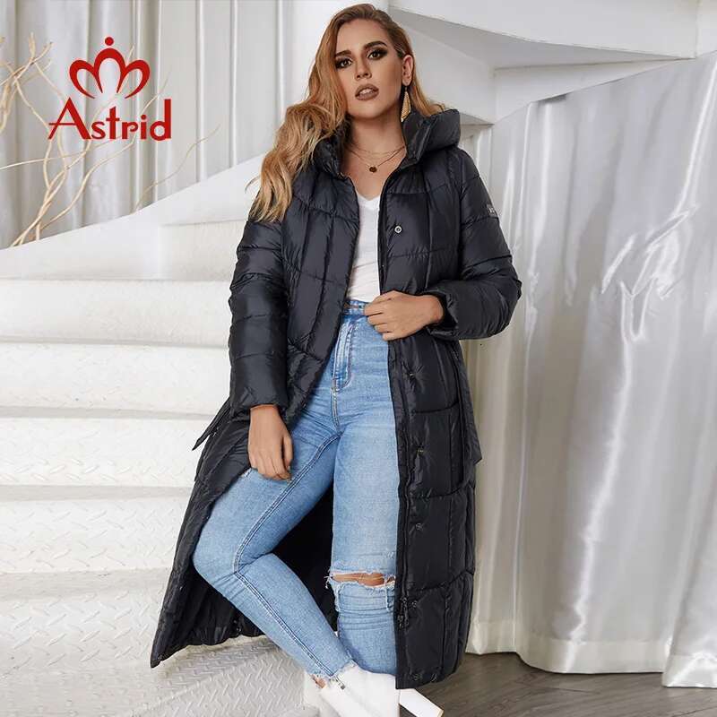 Astrid 2022 New Winter Women's Coat Women Long Warm Parka Plaid Fashion Thick Jacket Hooded Plus Size Female Clothing 9546