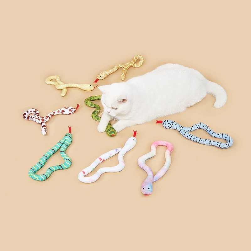 Cat Interactive Toy Plush Cat Toy Gluttonous Snake Bite-Resistant Molar Interactive Toy Gift For Cat Pet Accessories