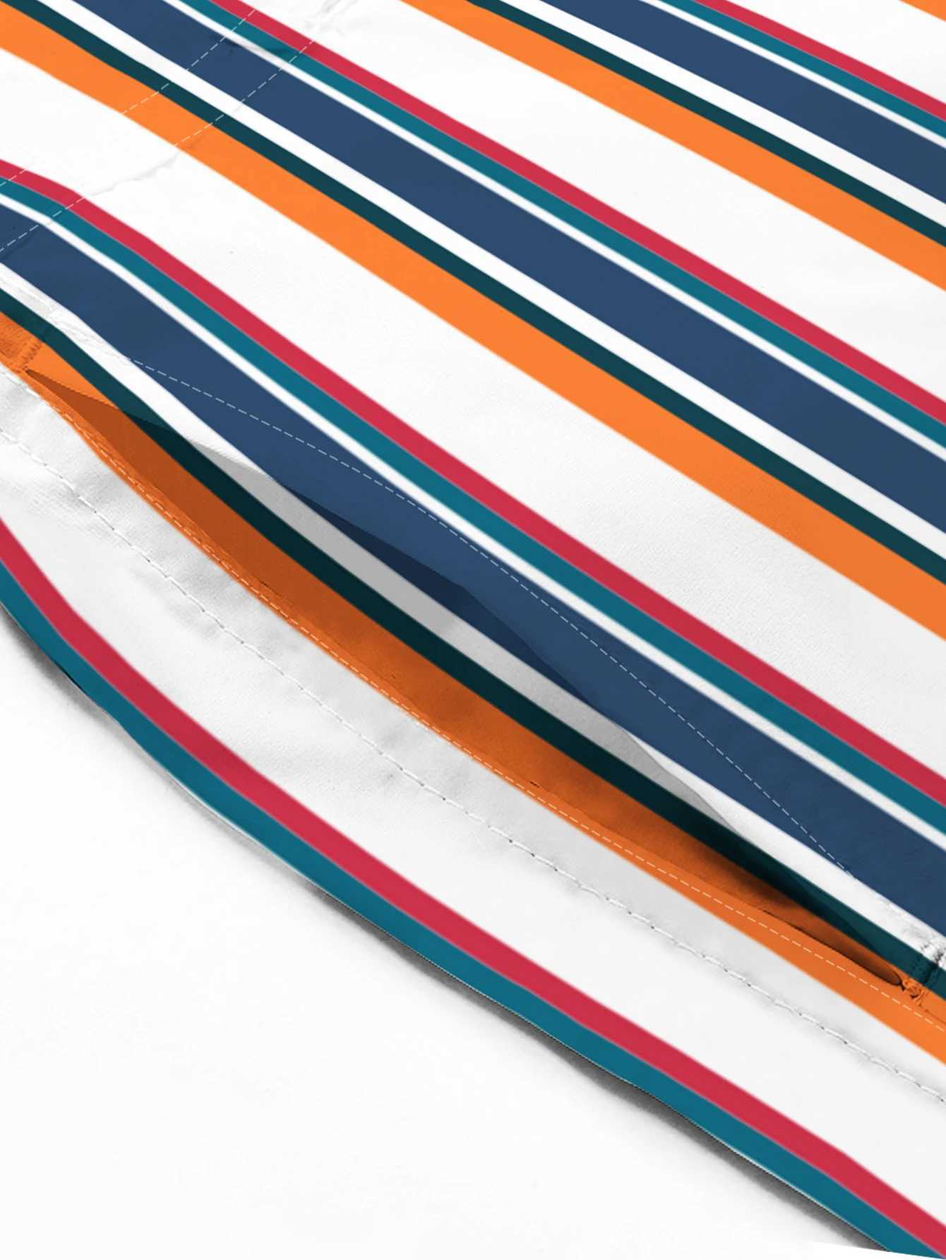 Mens Stripe Beach Shorts Colorful 3d Printed Casual Short Trousers Quick Dry Gym Sportswear Swimming Running Pants For GiftXJ250213