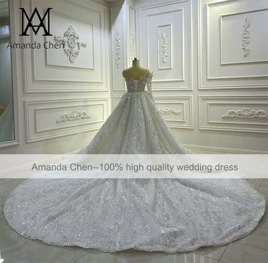 Bridal Dress 2 in 1 with One Shoulder and Lace