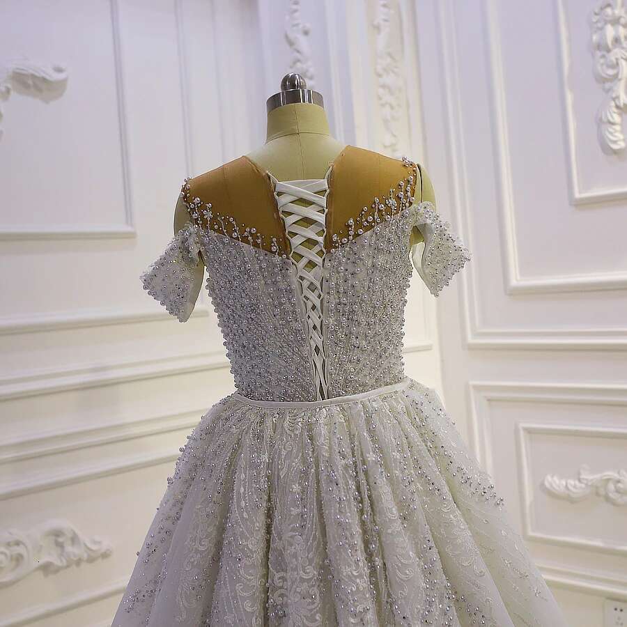 Custom Handmade Pearl Full Mermaid 2 in 1 Bridal Dress