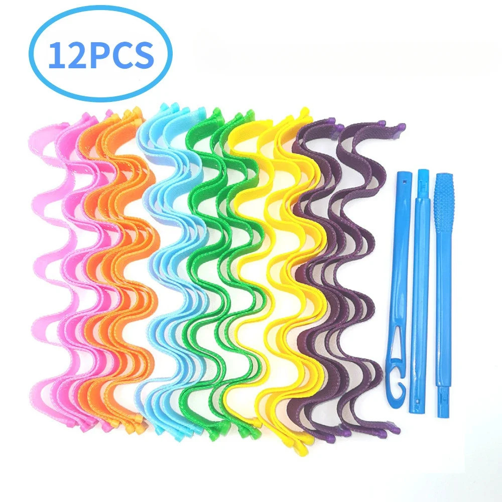 12Pcs Set Magic Hair Curler Heatless Hair Rollers Wave Formers Hairstyle Roller Sticks Curling Hair Styling Tools for Women 250214
