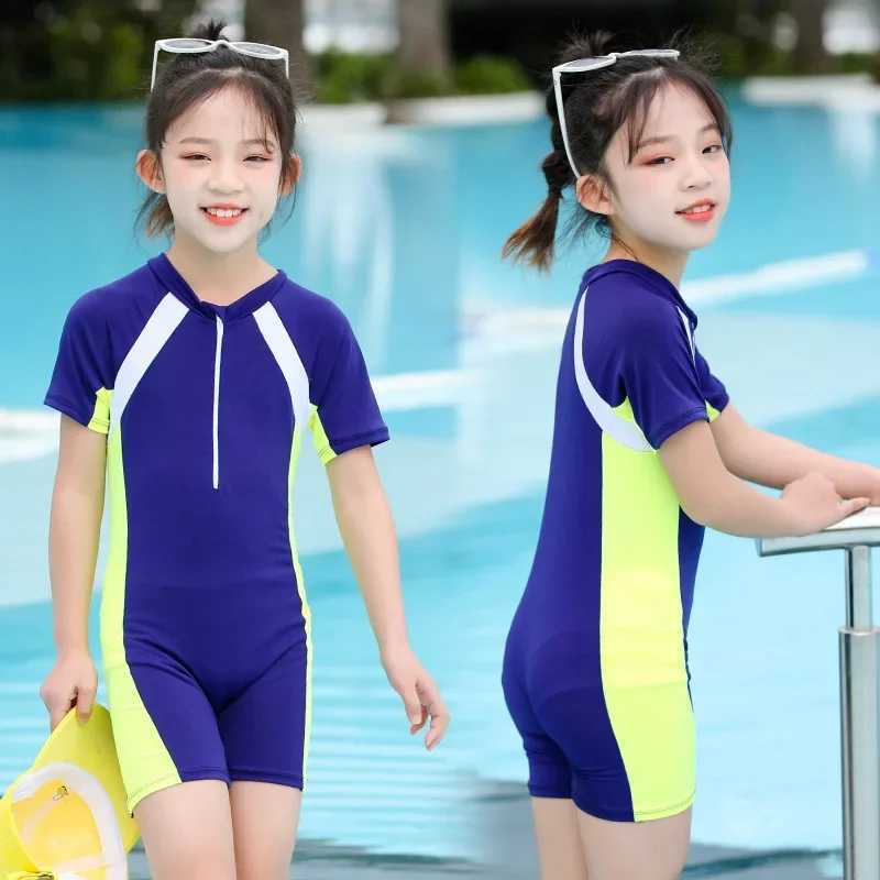 Childrens Quick-Drying Swimwear Small Kids Fashion Sports Hot Spring Resort 2-11 Years Girls One Piece Swimwear Z250214