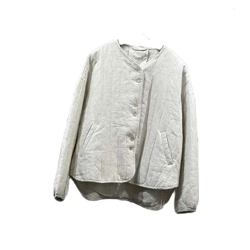 Retro Quilted Jacket Women's Loose Cotton en Clothing 2024 Spring Autumn And Winter Casual Coat