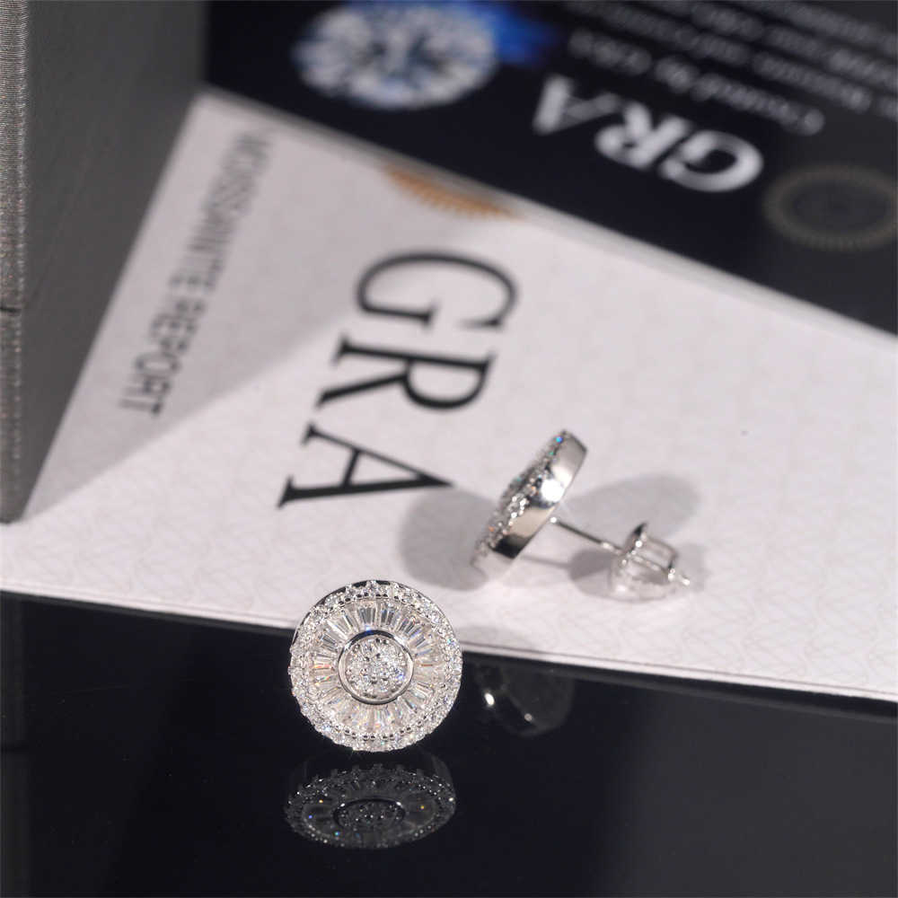 Super Yue Luxury Round Earrings 925 Pure Silver vvs vs Moissanite Full Diamond Ladder Square Ice Crystal Classic Eternal Earrings