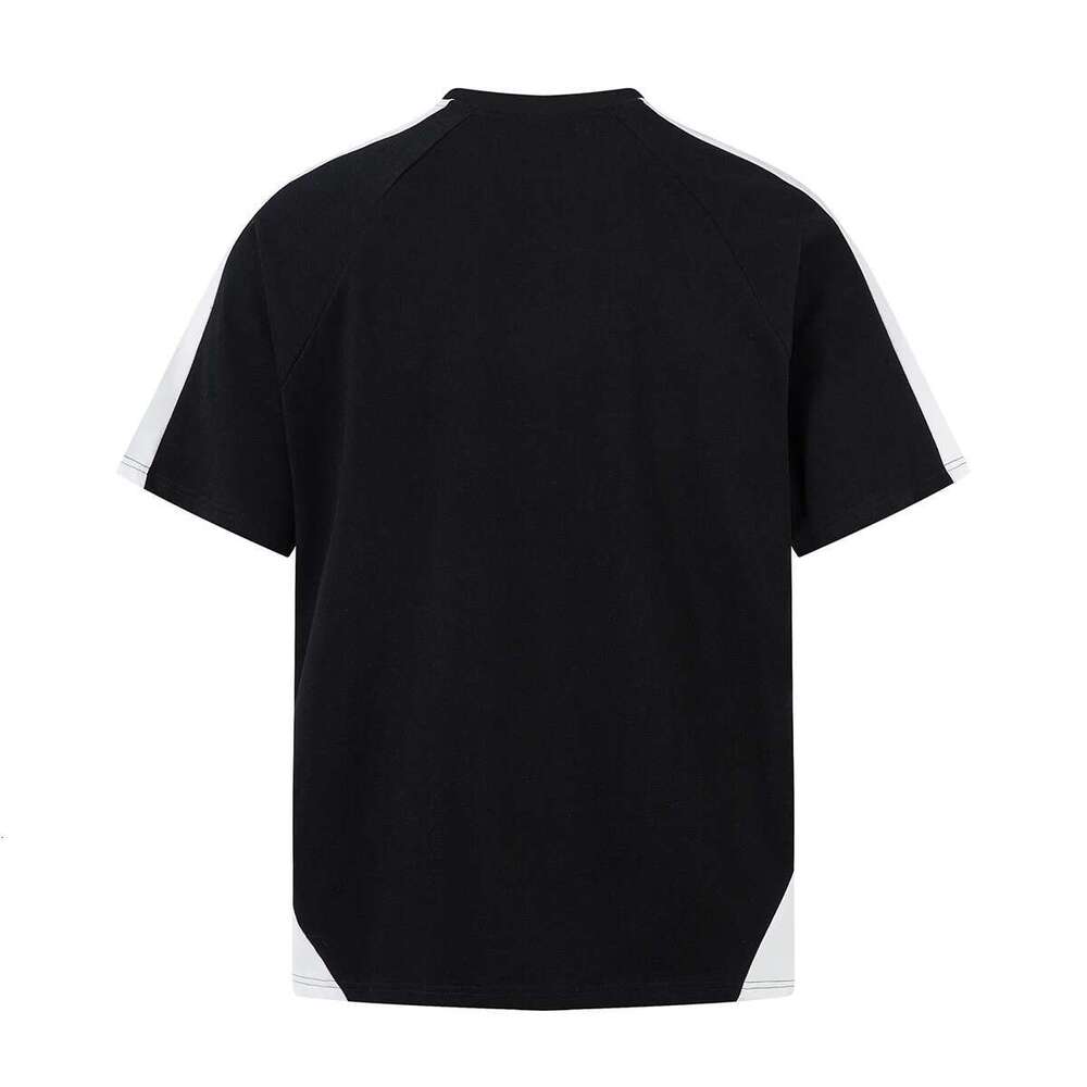 High Street Vintage Crack Letter Print Cotton Summer Tshirts For Men Round Neck Patchwork Loose Casual Top Tees Oversized