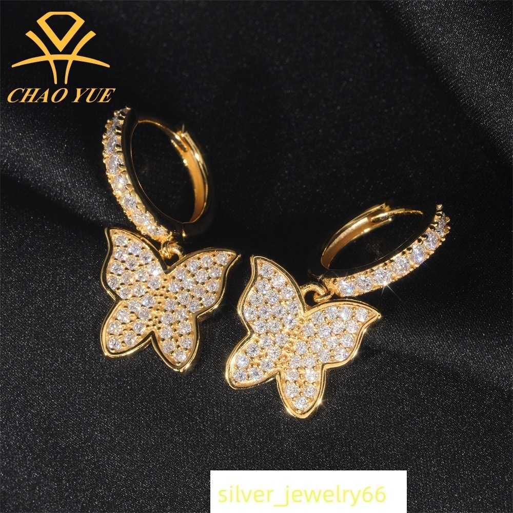 New Trend Unique Design Pendant Earrings 925 Silver VVS Mozambique Creative Butterfly Trendy Jewelry Earrings