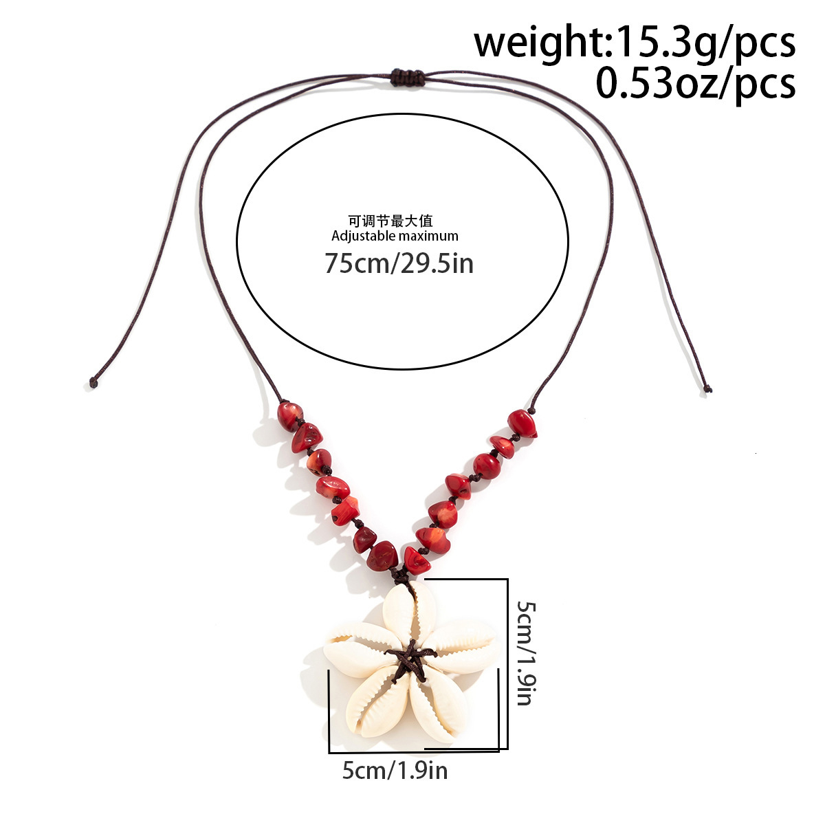 fashion Jewelry ethnic style beaded handmade woven with simple shell and crushed stone Woman wer necklace