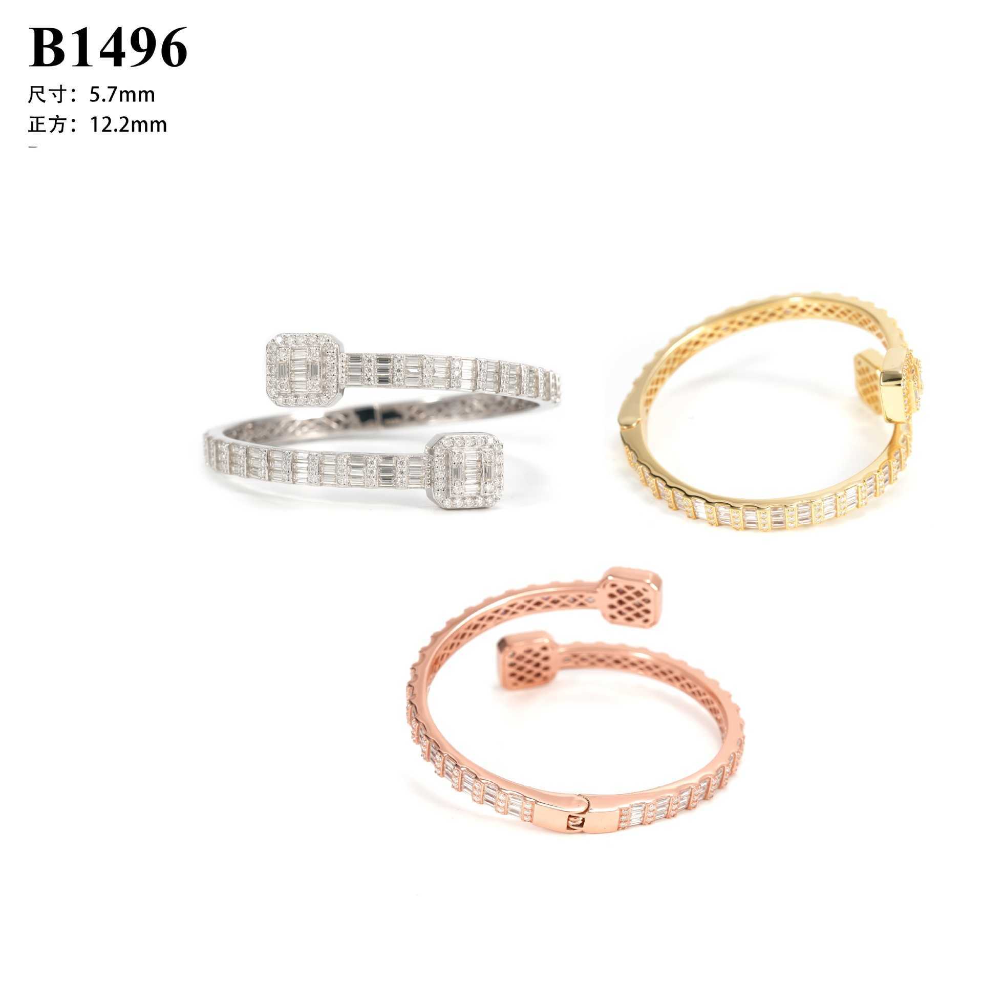 New S925 silver full inlaid moissanite personalized mens and womens trendy bracelet strength