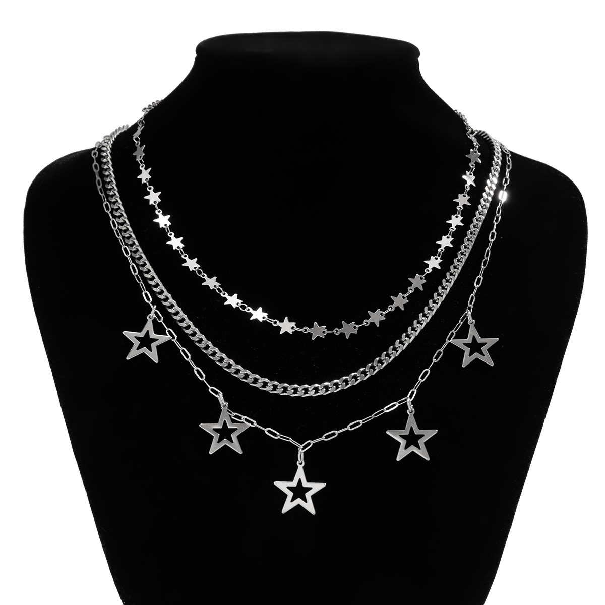 fashion Jewelry minimalist versatile set, star necklace, sweet and cool thin chain, Woman metal necklace