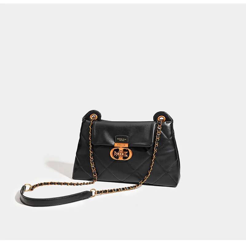 2024 New Simple Fashion Shoulder Broadband Women's Handbag PU Leather Crossbody Bag