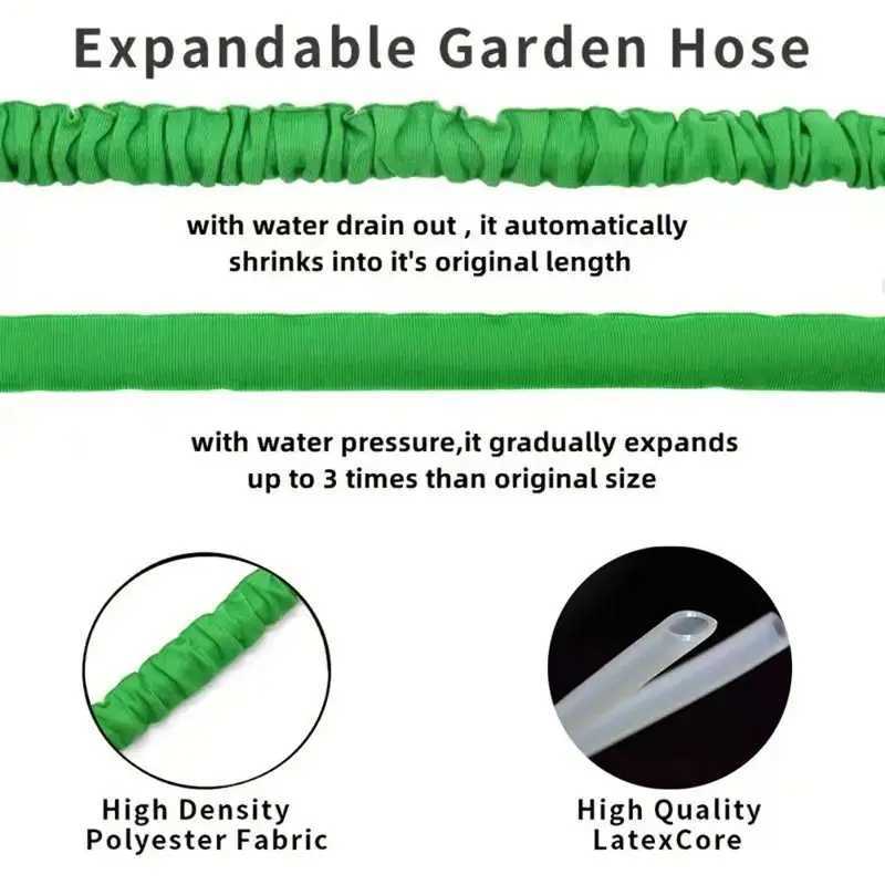 High-pressure expandable magic hose car wash pipe household garden water pipe multifunctional gardening cleaning T250214