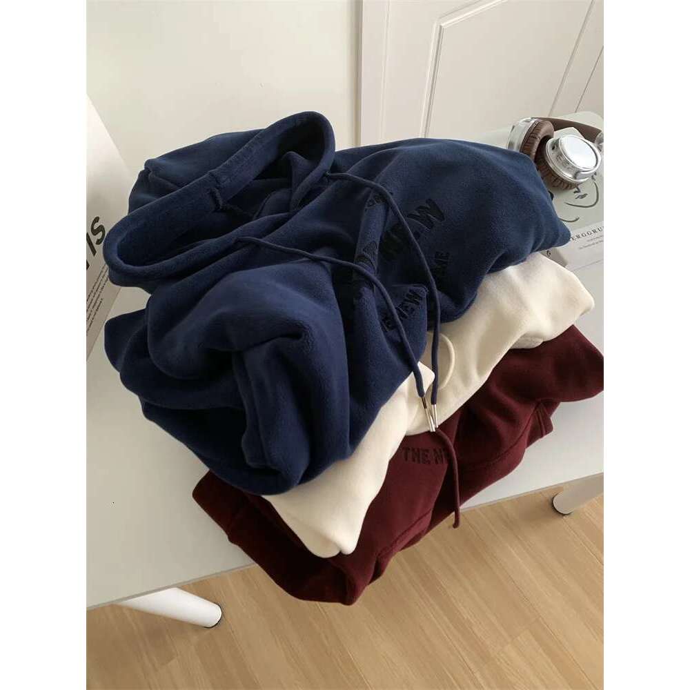 Thick Hooded Sweatshirt Jacket For Women, Loose Winter Fleece Warm Pullover Top