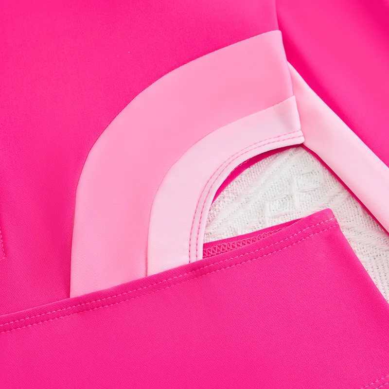 Pink Girls One Piece Swimsuit 8-12 Year Kids Swim Suit Teenage Childrens Swimwear 2024 Zipper Surfing Bathing Suits Beach Wear Z250214