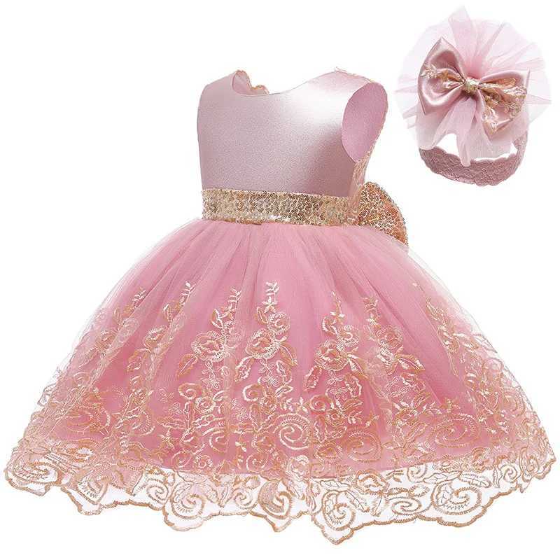 3 6 12 18 24 Months Lace Newborn Dress Summer Big Bow Fashion Little Princess Baby Dress Birthday Gifts New Childrens Clothing Z250214