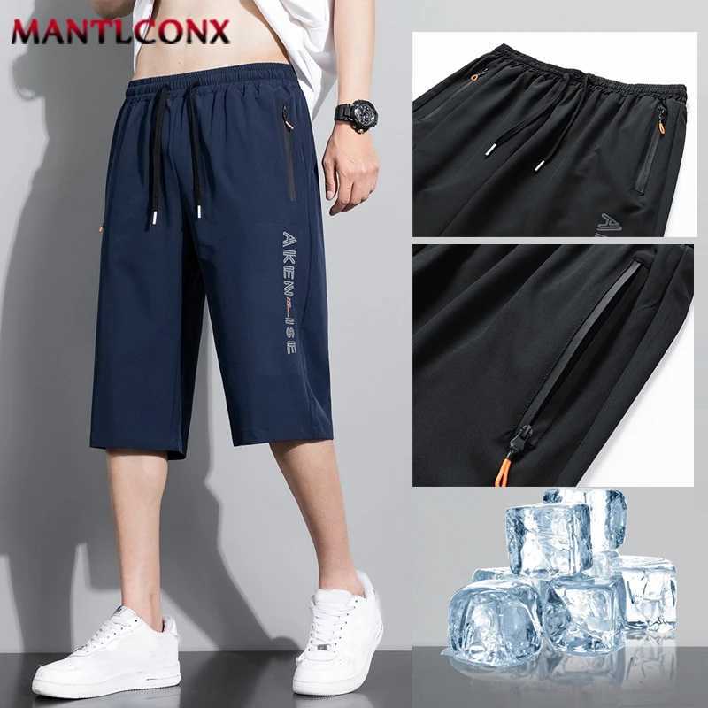 New Fashion Sports Shorts Men Elastic Waist Shorts Male Breathable Quick Dry Comfortable Mens Short Pants Men Bottom Black XXXLXJ250213