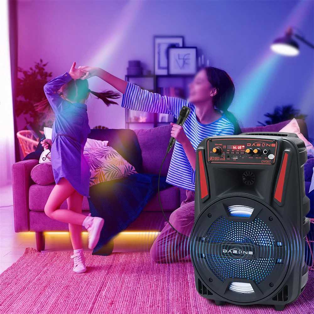 81000W Portable Speaker Heavy Bass Sound System Party DJ With Remote and microphone Led Light USB TF Subwoofer Z250214