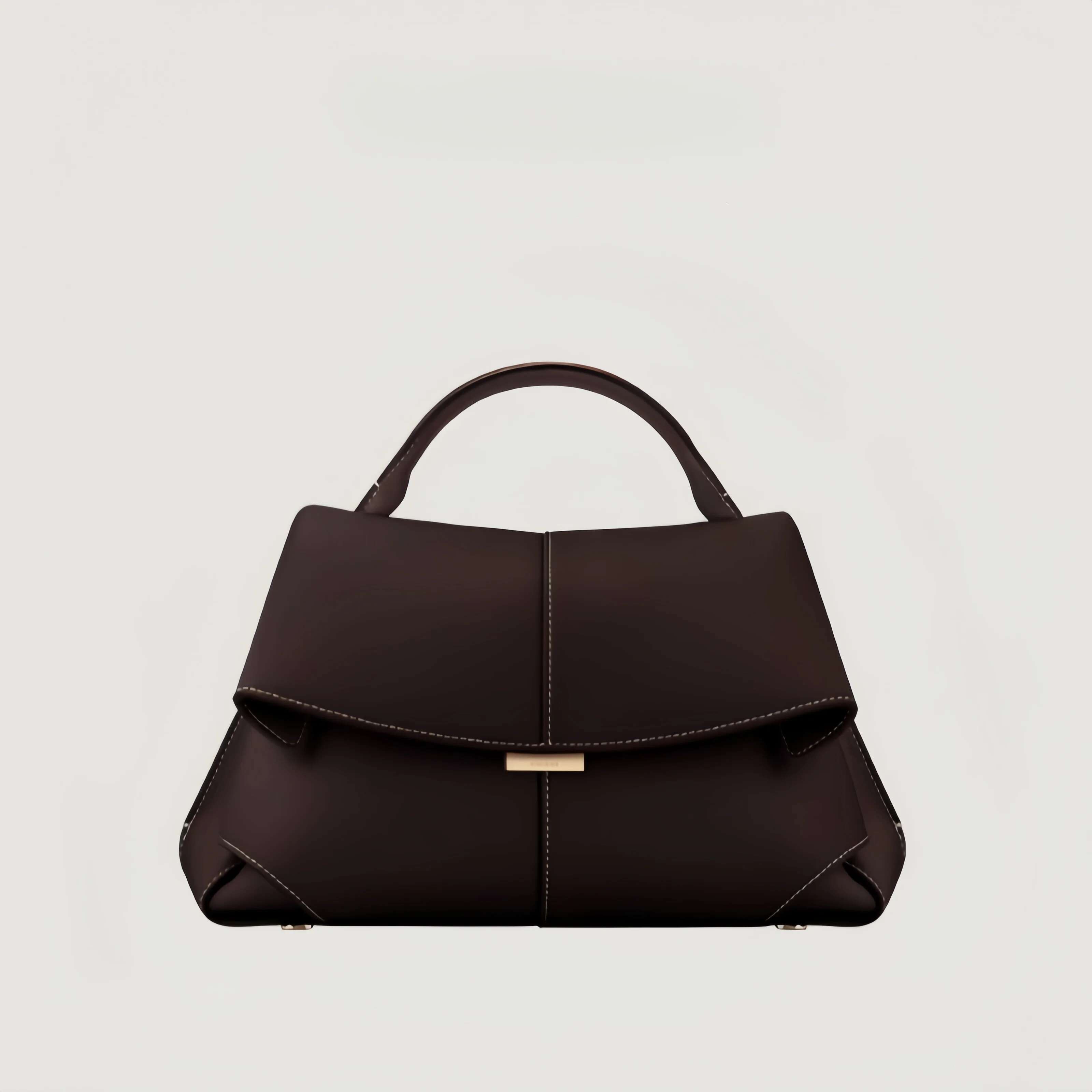 French Genuine Hot Leather Smile Pleated Design One-Shoulder high quality Large Capacity Commuter Handbag Messenger Bag