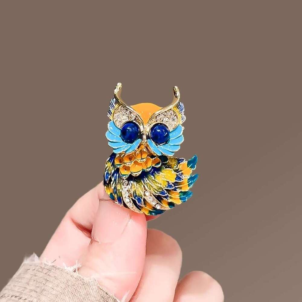 Cute enamel painted owl men's and women's high-end chest wer, small animal brooch, temperament suit, coat accessories