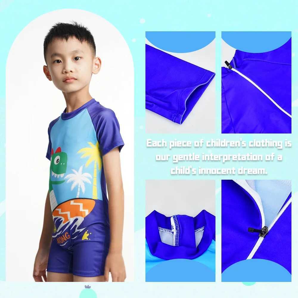 2025 Fashion Cute Swimwear Boys New Children One-piece suit Kids Swimsuits Protection Light Breathable Swimming Costume Z250214