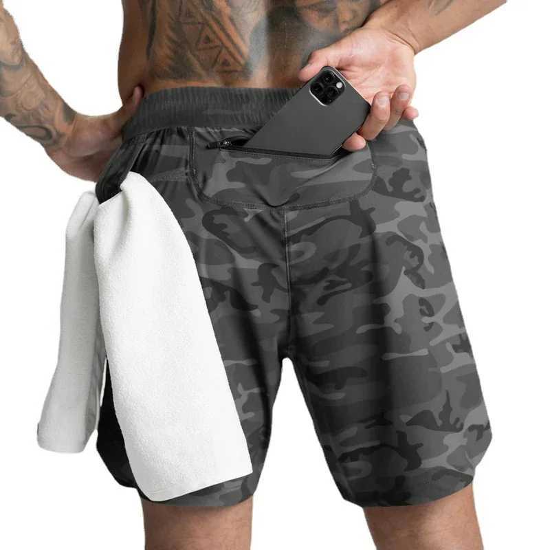 Men Running Bodybuilding Shorts Man Summer Gyms Workout shorts Male Breathable Quick Dry Sportswear Jogger multi-pocket ShortsXJ250213