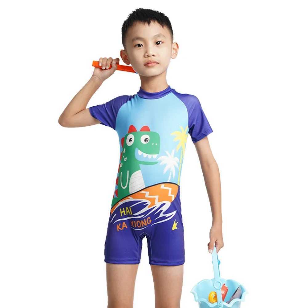 2025 Fashion Cute Swimwear Boys New Children One-piece suit Kids Swimsuits Protection Light Breathable Swimming Costume Z250214