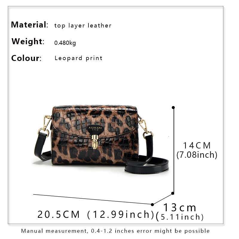 New Genuine Handbags Ladies Handbags Fashion Tote Leather Shoulder Bag Women Bags Designer Leopard