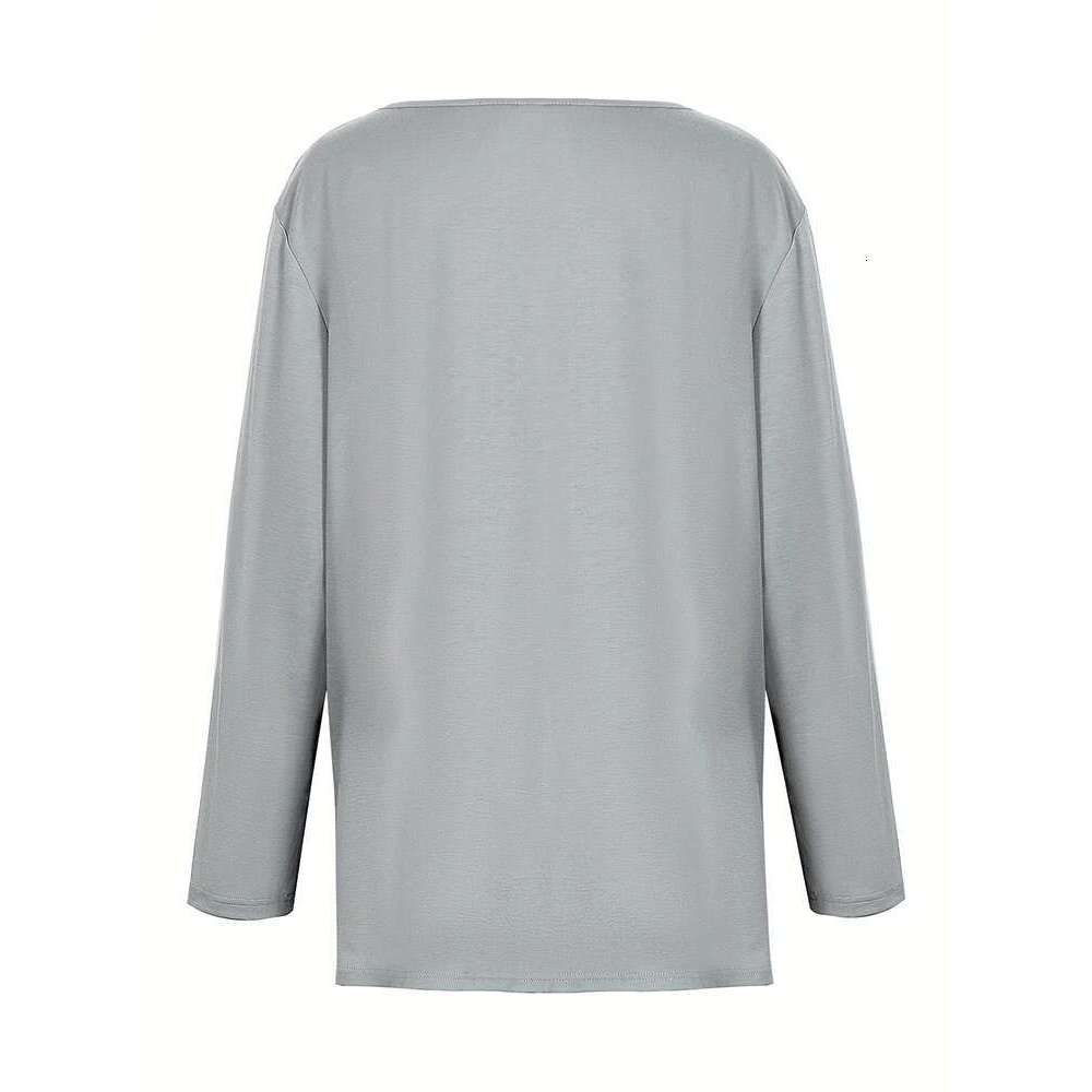 Plus Size Women's Fashion Letter Round Neck T-Shirt Long Sleeve Loose Casual Tops Autumn Best Choice