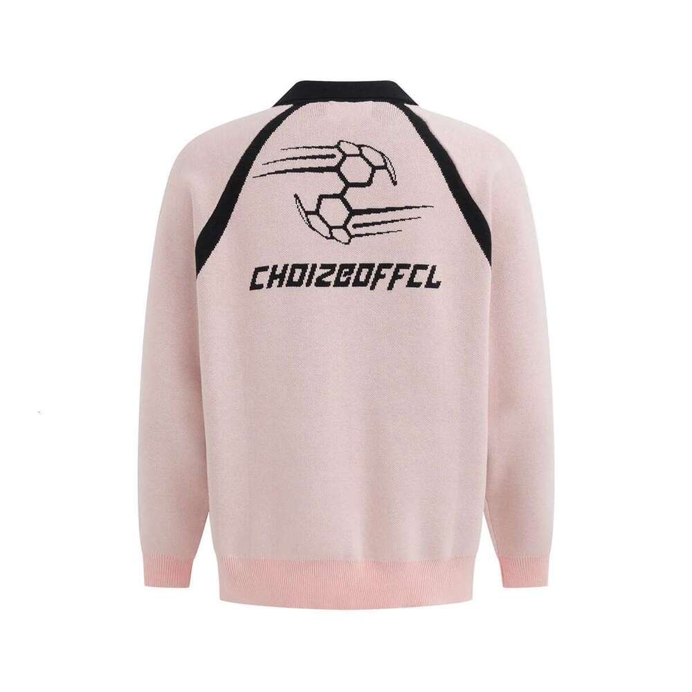 High Street Color Match Turn-Down Collar Knitted Christmas Sweater For Men And Women Autumn Casual Baggy Jersey Pullover