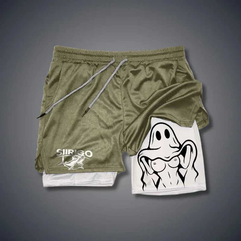 Double Layered Fitness Shorts For Mens Summer Slim Fit Quick Drying Breathable Shorts For Mens Sports And Fitness WearXJ250213