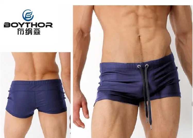 Brand new BOYTHOR Mens swimming trunks are custom-made Plain boxer shorts Sexy small waist Sexy small waist plus-size W250214