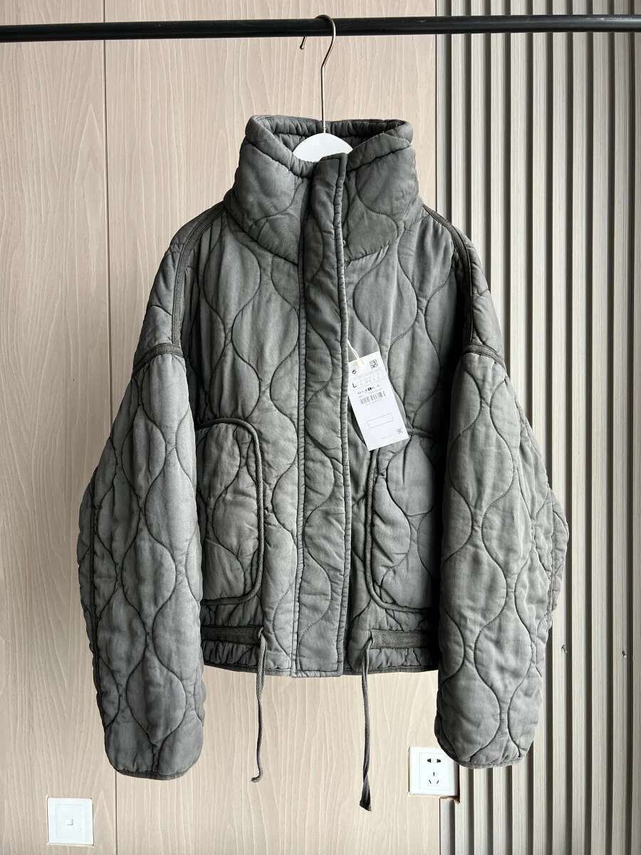 ETJ Autumn/Winter 2024 New traf Women's Wash Lyocell soft high collar clip cotton jacket ZW series loose coat