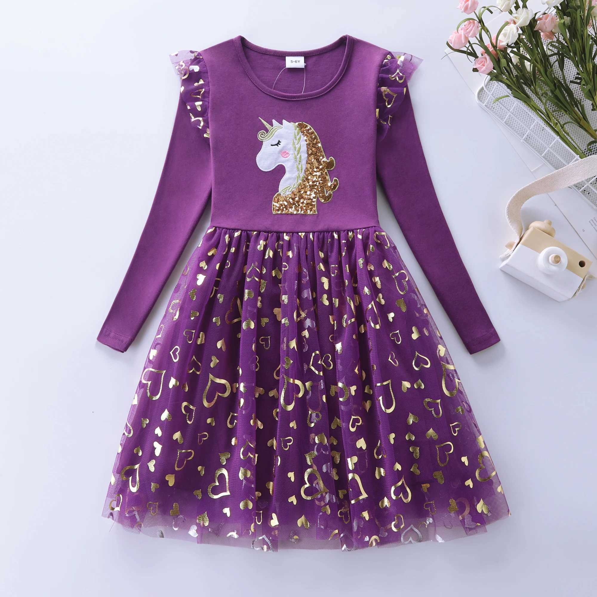 Girls Autumn Long Sleeve Mesh Dress LH1696 Z250214