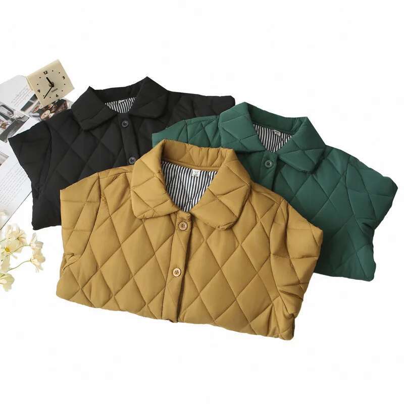 Plus Size Women Parka Winter Wear Fashion Loose Thin Argyle Lapel Cotton-Padded Coat 5213