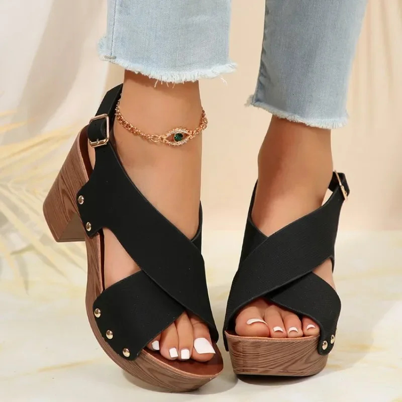 Women Sandals High Heels Summer Platform Shoes Chaussure Femme Outdoor Sandale Slippers Footwear Sandalias De Mujer Beach Slides 250220