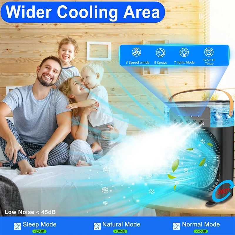 4pcs touch button USB 5V mobile cooling fan 600ml ice cube desktop water cooler Z250324